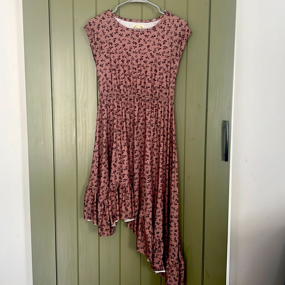 Floral side hi low dress
